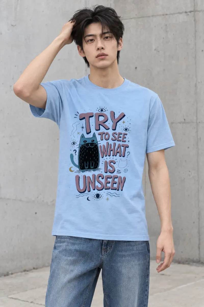 "Try To See What Is Unseen" Heavyweight Unisex Crewneck T-shirt