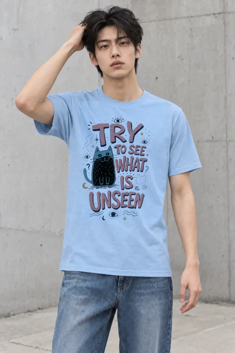 "Try To See What Is Unseen" Heavyweight Unisex Crewneck T-shirt