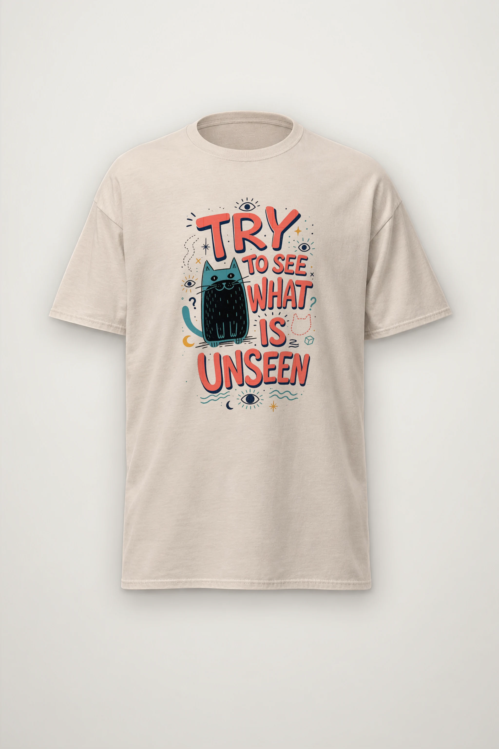 "Try To See What Is Unseen" Heavyweight Unisex Crewneck T-shirt