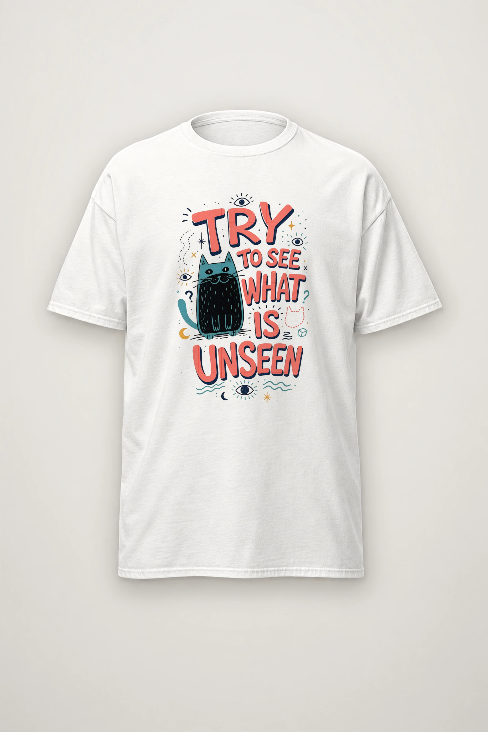 "Try To See What Is Unseen" Heavyweight Unisex Crewneck T-shirt