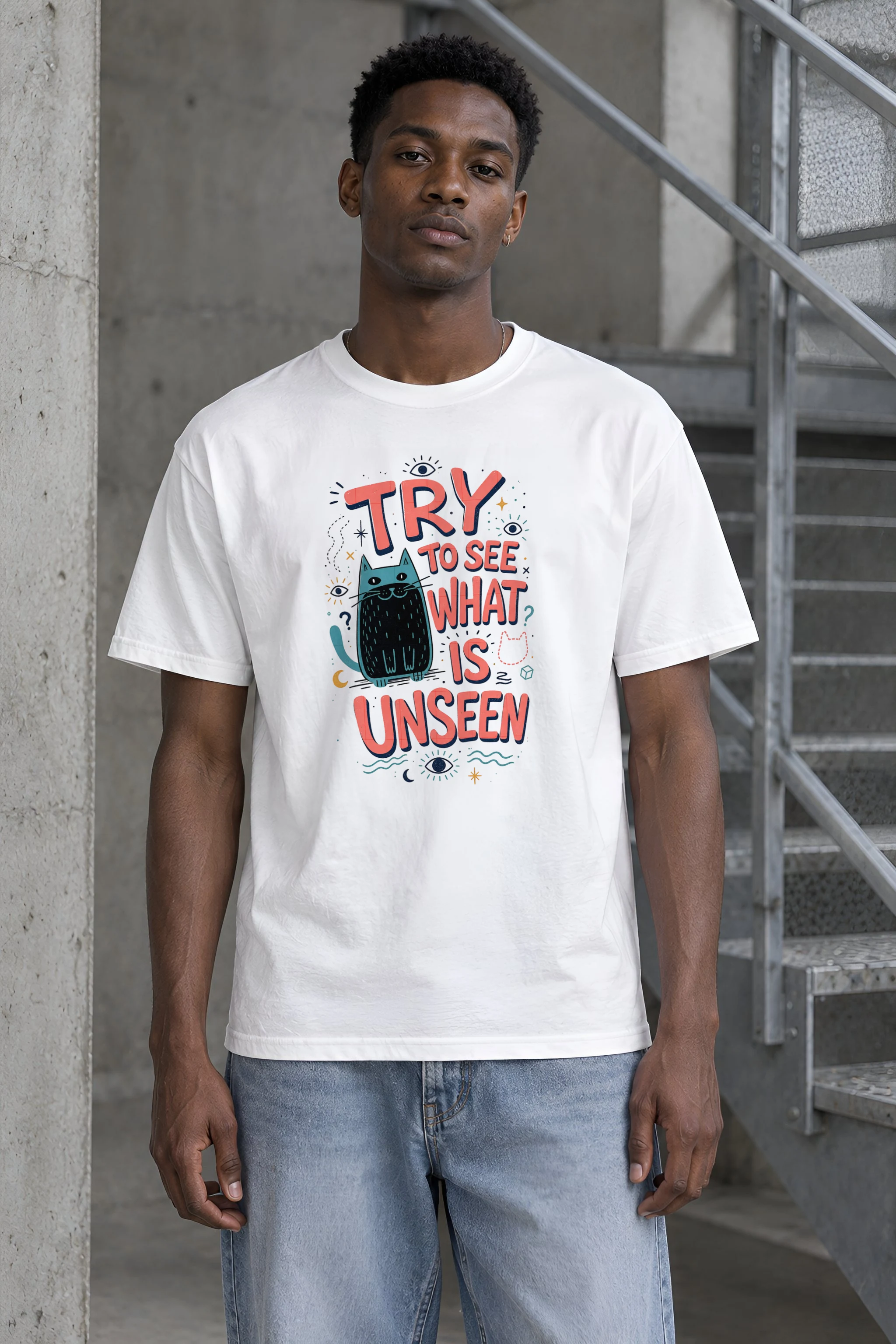 "Try To See What Is Unseen" Heavyweight Unisex Crewneck T-shirt