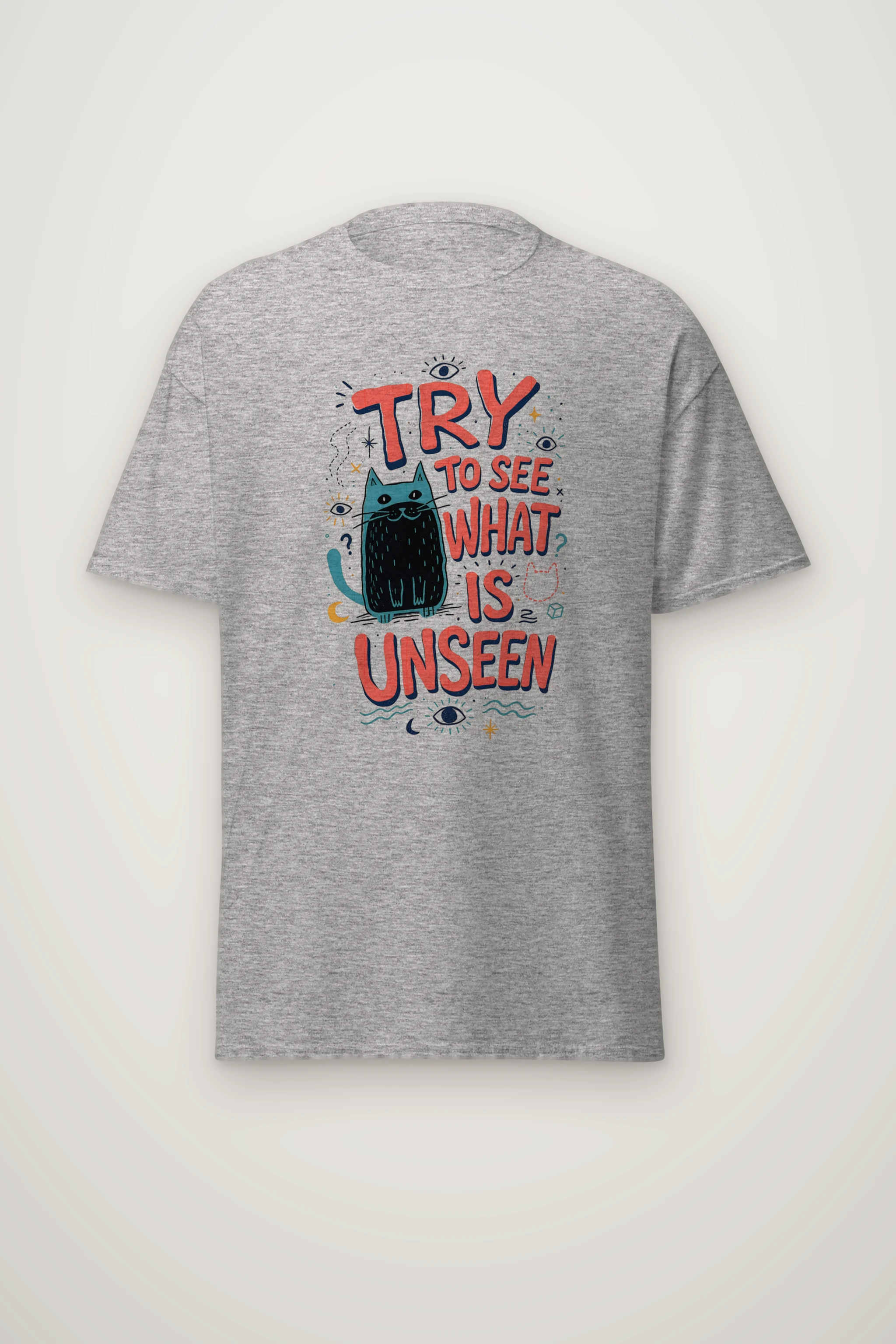 "Try To See What Is Unseen" Heavyweight Unisex Crewneck T-shirt