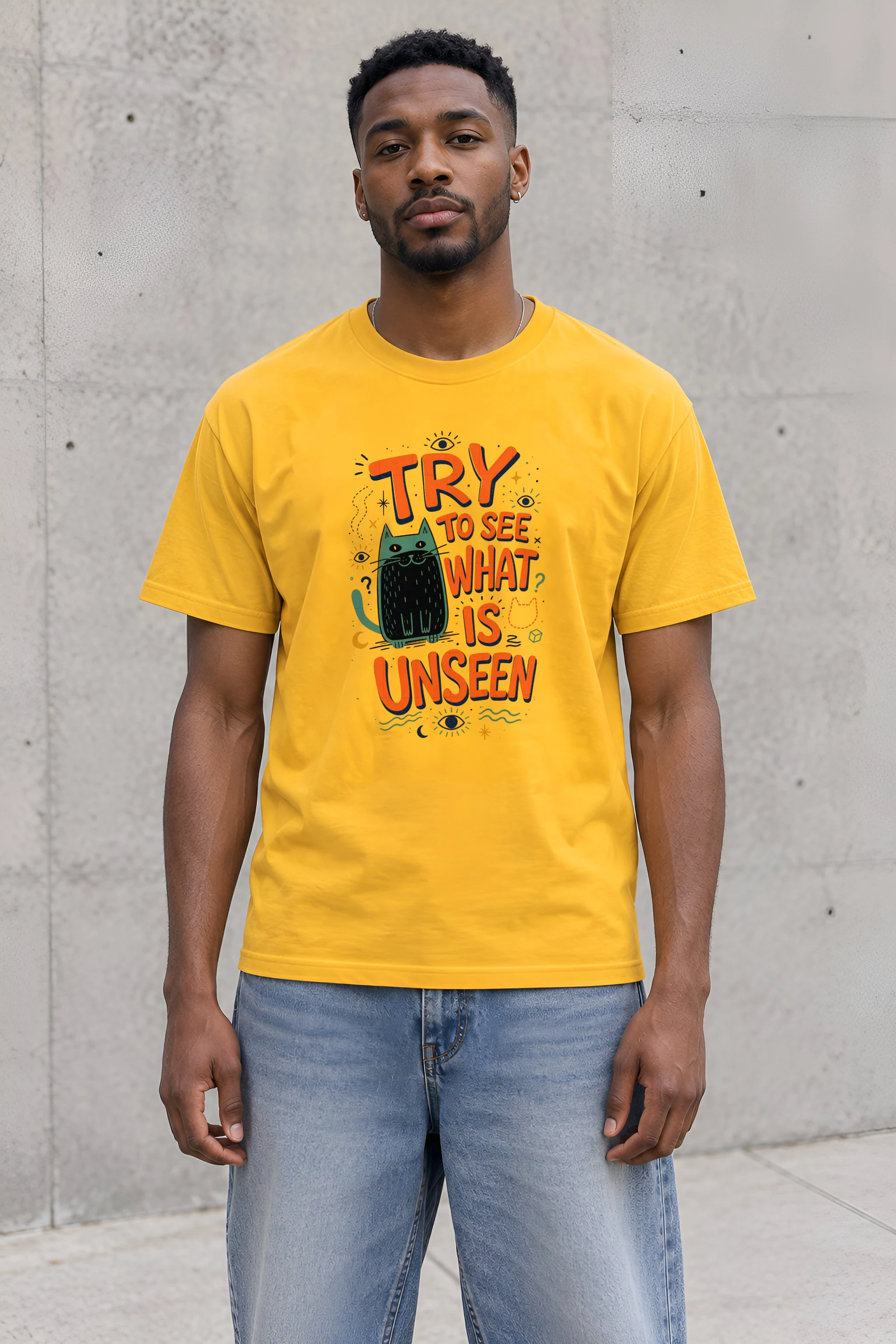 "Try To See What Is Unseen" Heavyweight Unisex Crewneck T-shirt