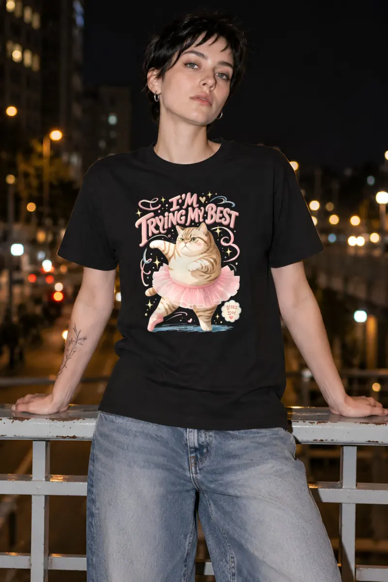 "Trying My Best" Heavyweight Unisex Crewneck T-shirt