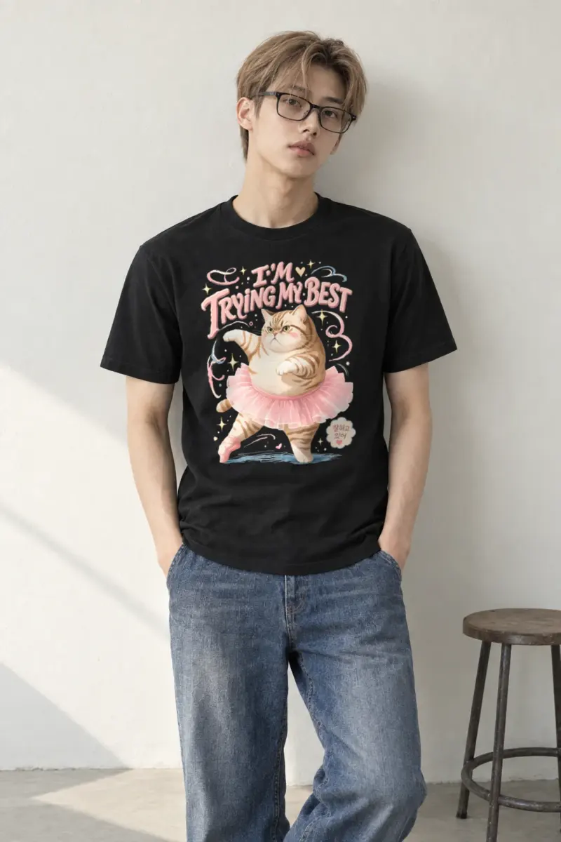 "Trying My Best" Heavyweight Unisex Crewneck T-shirt