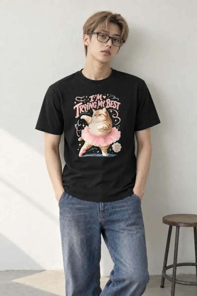 "Trying My Best" Heavyweight Unisex Crewneck T-shirt