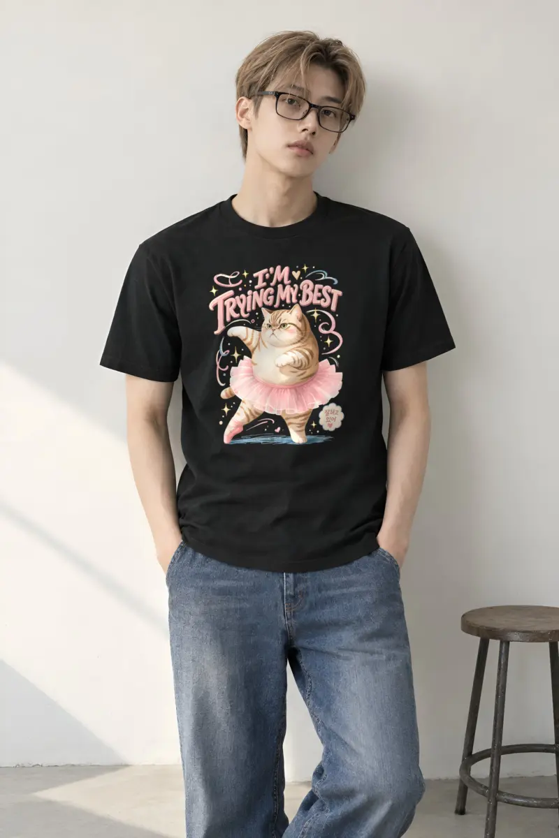 "Trying My Best" Heavyweight Unisex Crewneck T-shirt