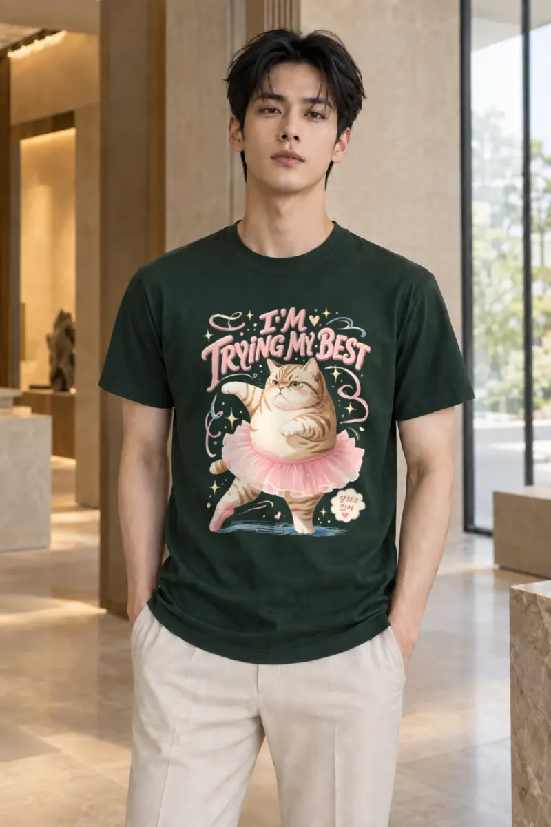"Trying My Best" Heavyweight Unisex Crewneck T-shirt | Gildan 5000