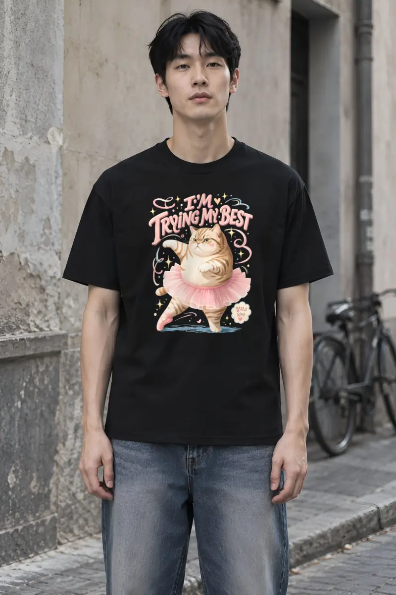 "Trying My Best" Heavyweight Unisex Crewneck T-shirt