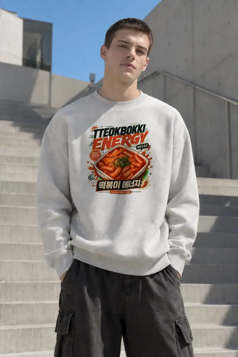 "Tteokbokki Energy" Heavy Blend Unisex Crewneck Sweatshirt | Gildan 18000