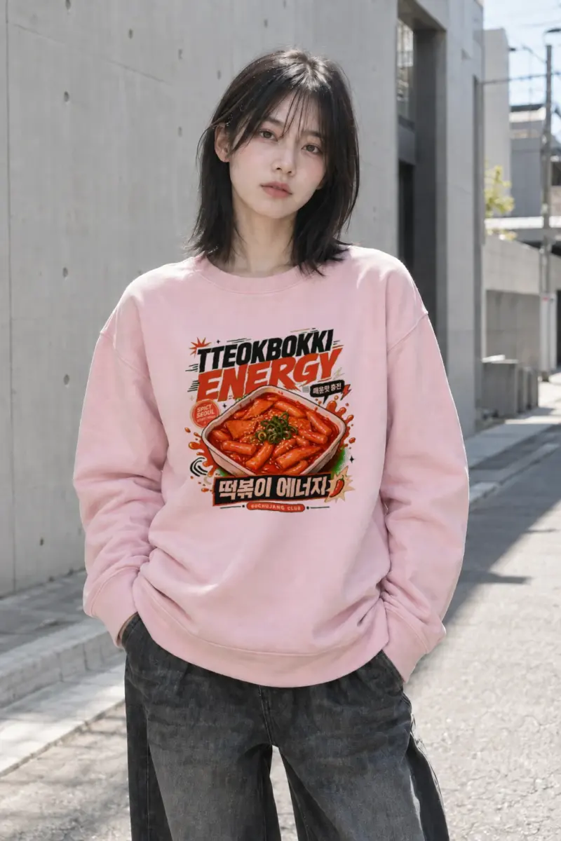 "Tteokbokki Energy" Heavy Blend Unisex Crewneck Sweatshirt | Gildan 18000