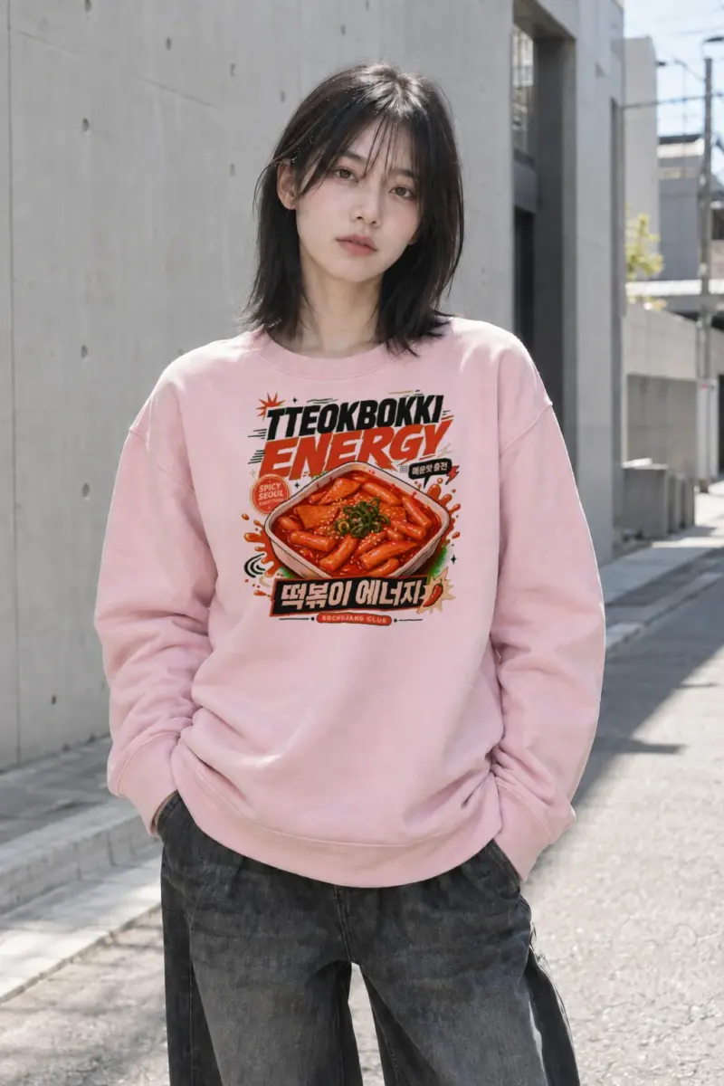 "Tteokbokki Energy" Heavy Blend Unisex Crewneck Sweatshirt | Gildan 18000