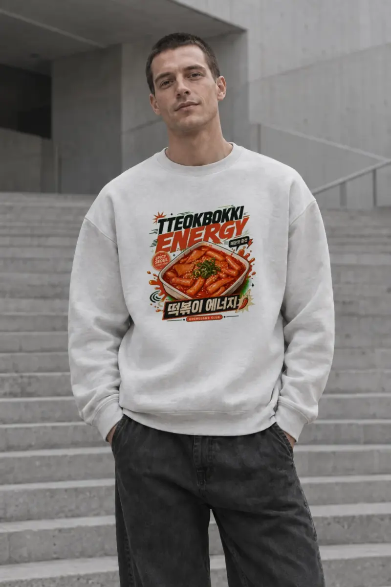 "Tteokbokki Energy" Heavy Blend Unisex Crewneck Sweatshirt | Gildan 18000