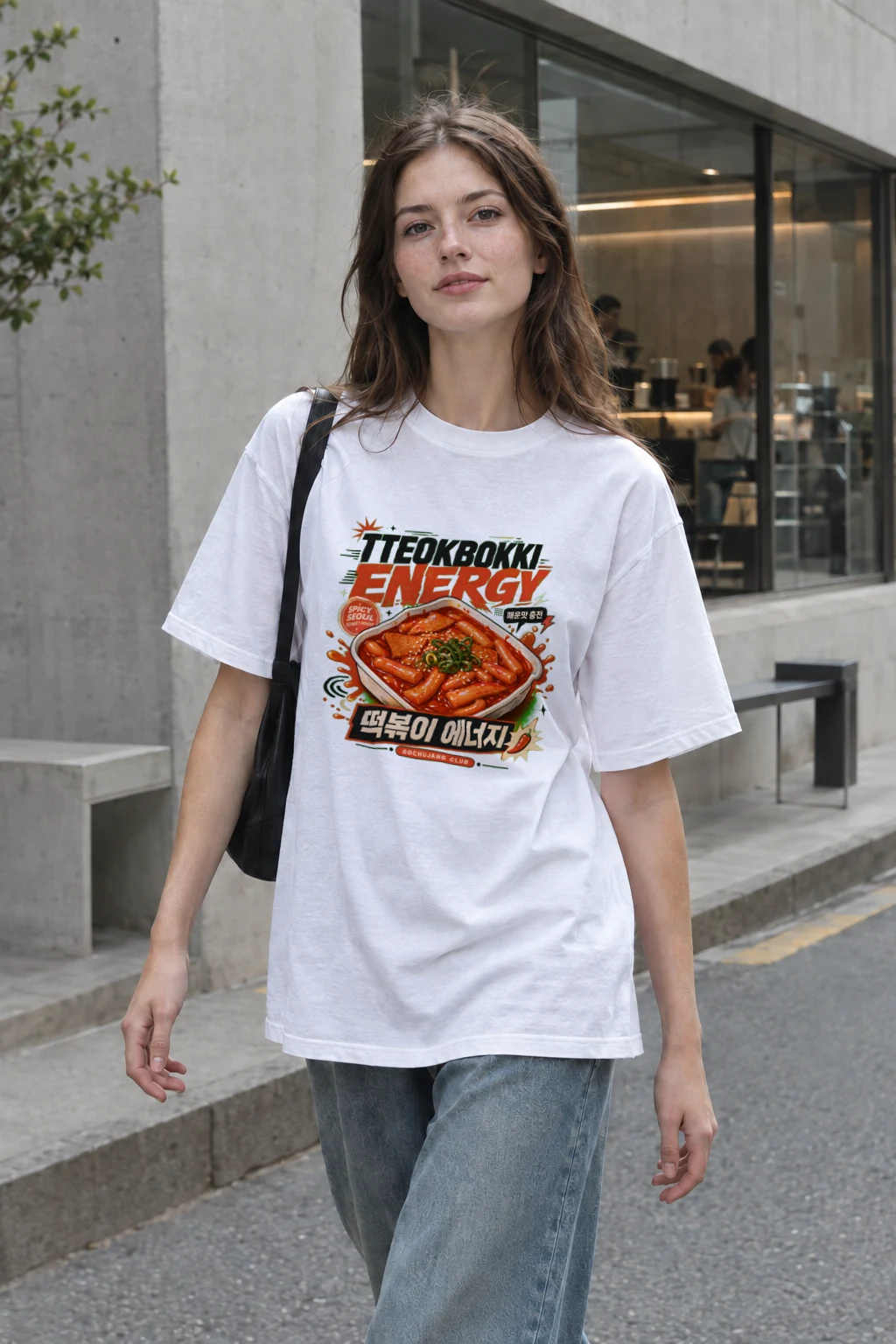 "Tteokbokki Energy" Heavyweight Unisex Crewneck T-shirt | Gildan 5000