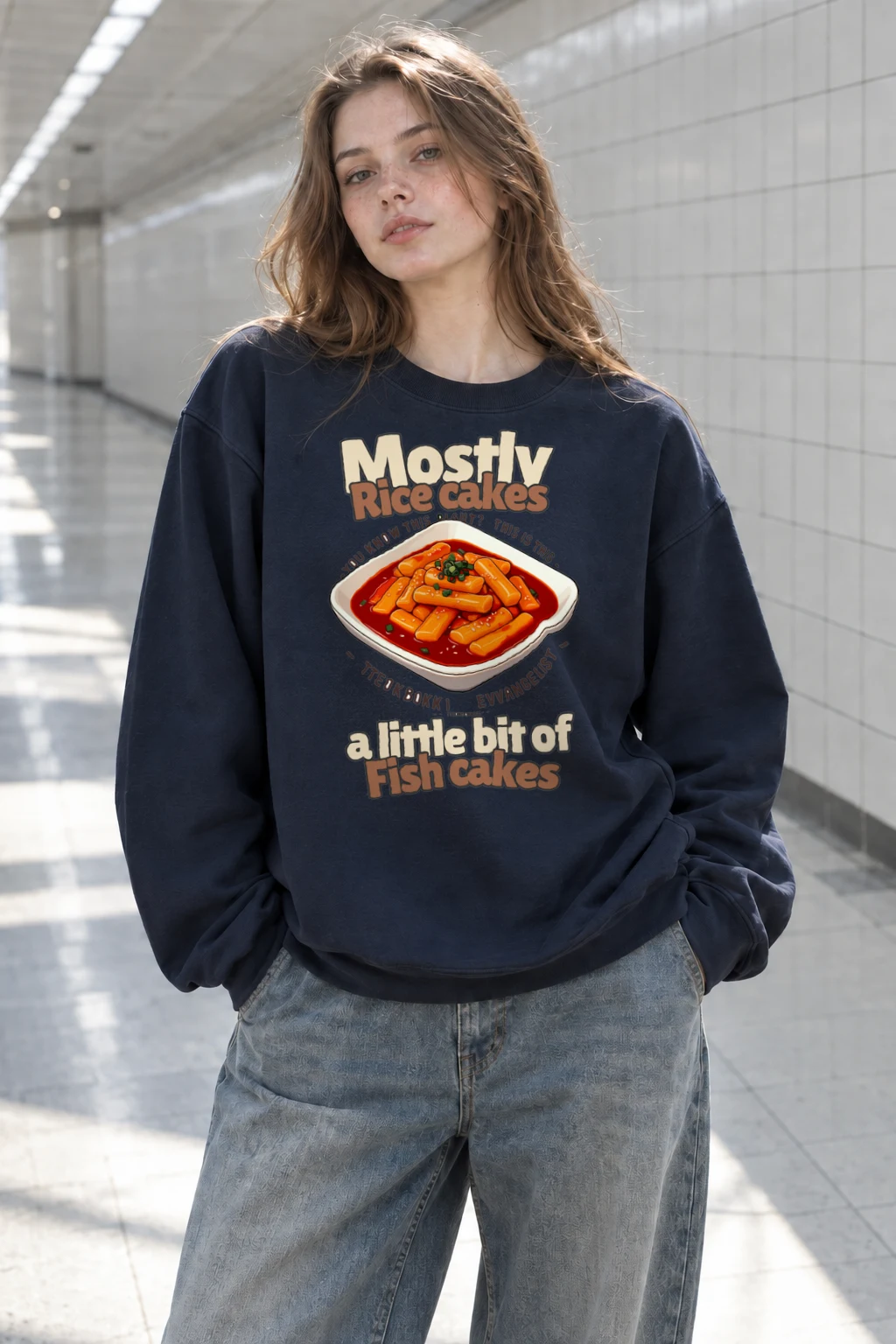 "Tteokbokki Evangelist" Heavy Blend Unisex Crewneck Sweatshirt | Gildan 18000