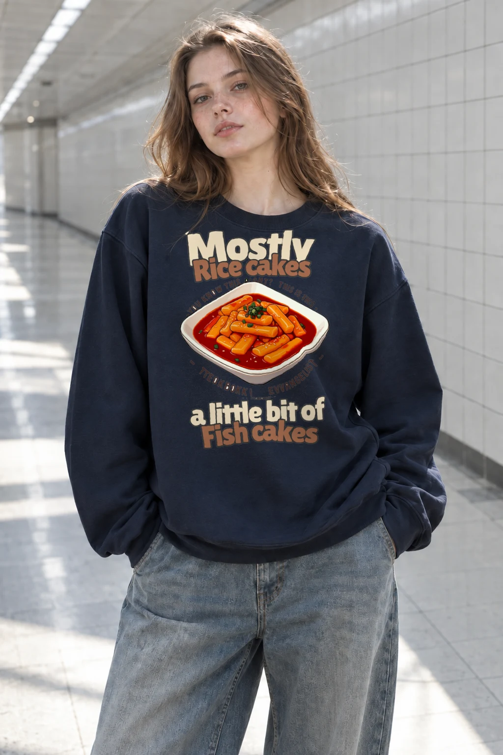 "Tteokbokki Evangelist" Heavy Blend Unisex Crewneck Sweatshirt | Gildan 18000