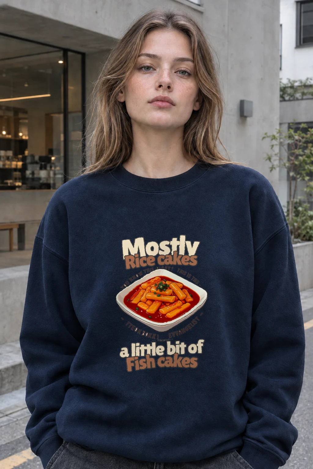 "Tteokbokki Evangelist" Heavy Blend Unisex Crewneck Sweatshirt | Gildan 18000
