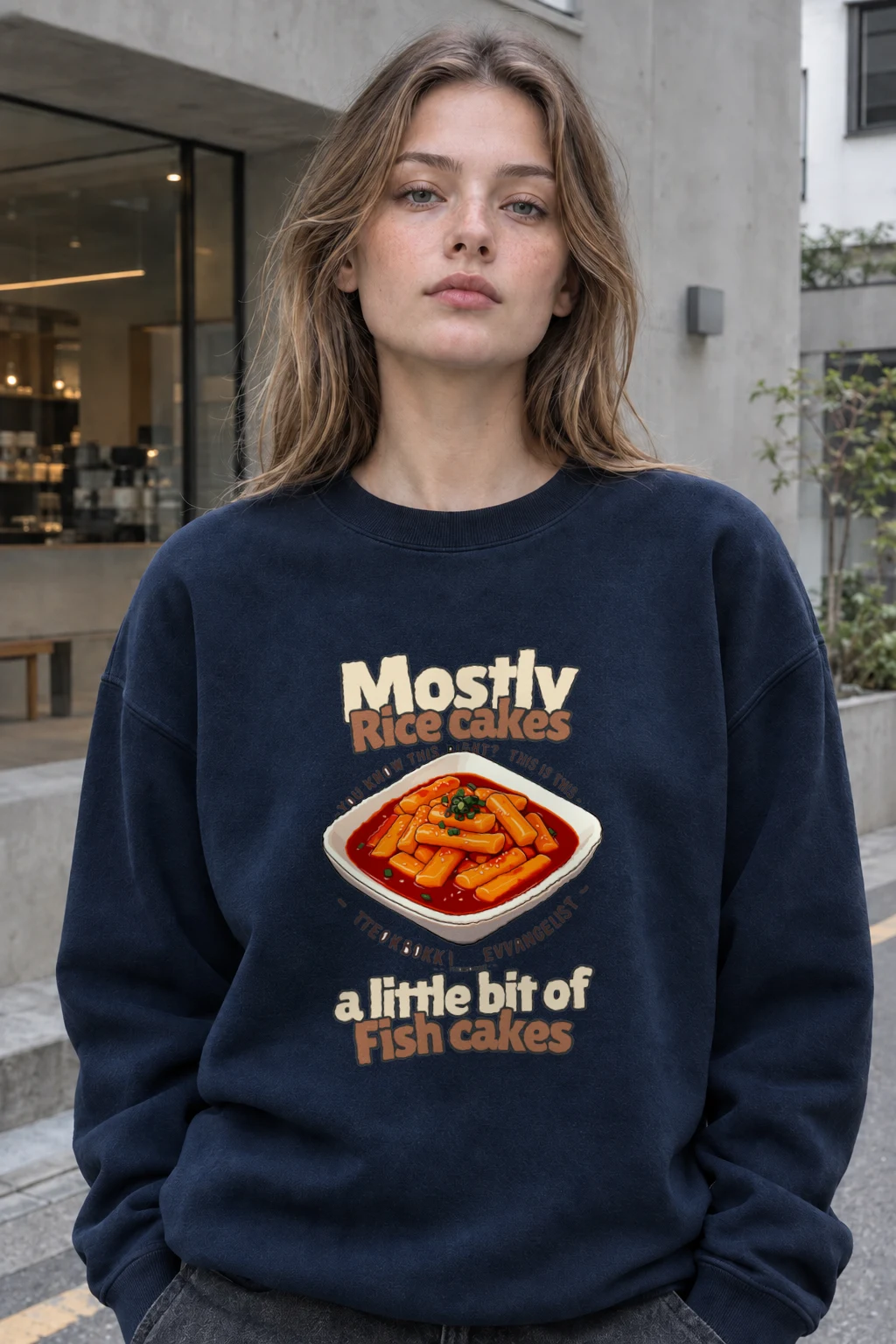 "Tteokbokki Evangelist" Heavy Blend Unisex Crewneck Sweatshirt | Gildan 18000