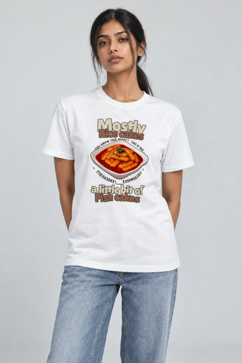 "Tteokbokki Evangelist" Heavyweight Unisex Crewneck T-shirt | Gildan 5000