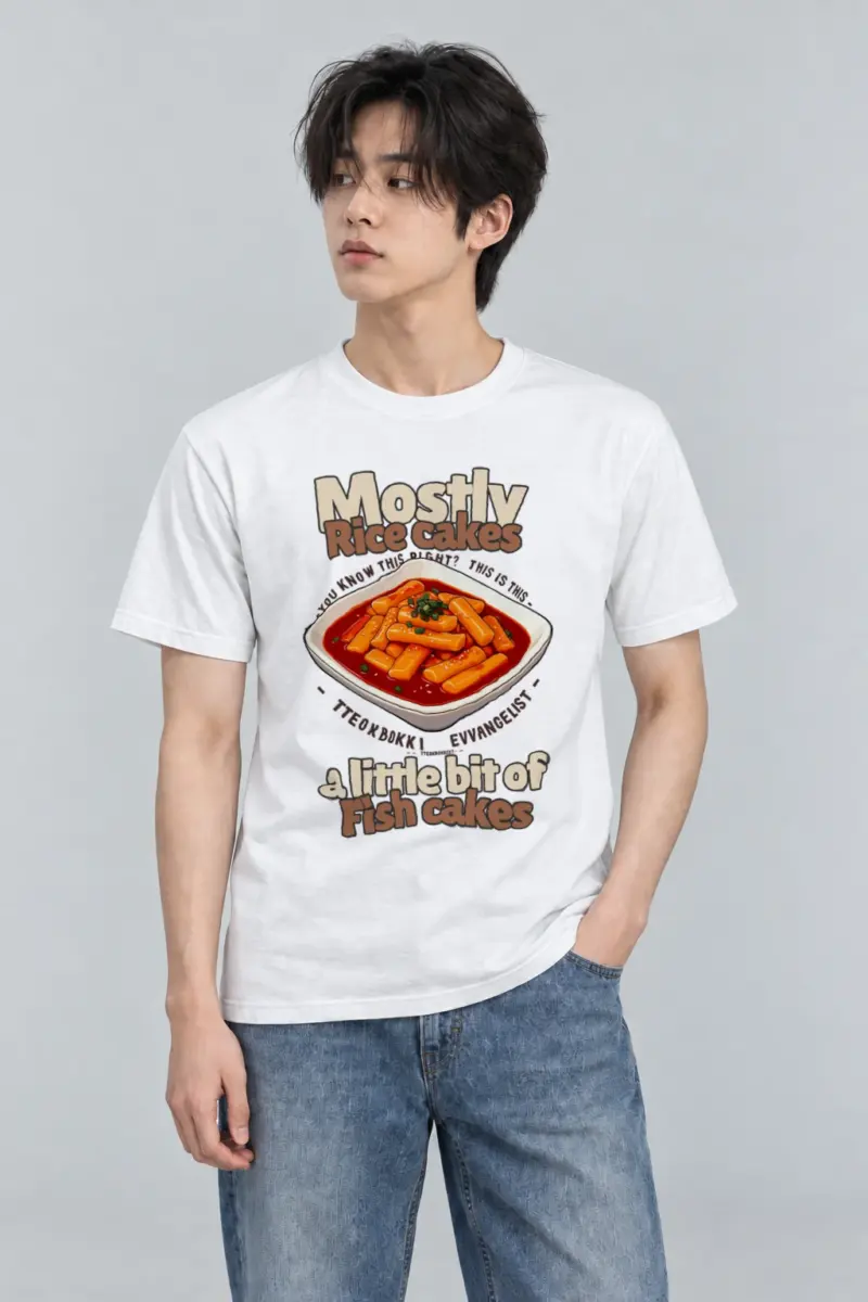 "Tteokbokki Evangelist" Heavyweight Unisex Crewneck T-shirt | Gildan 5000