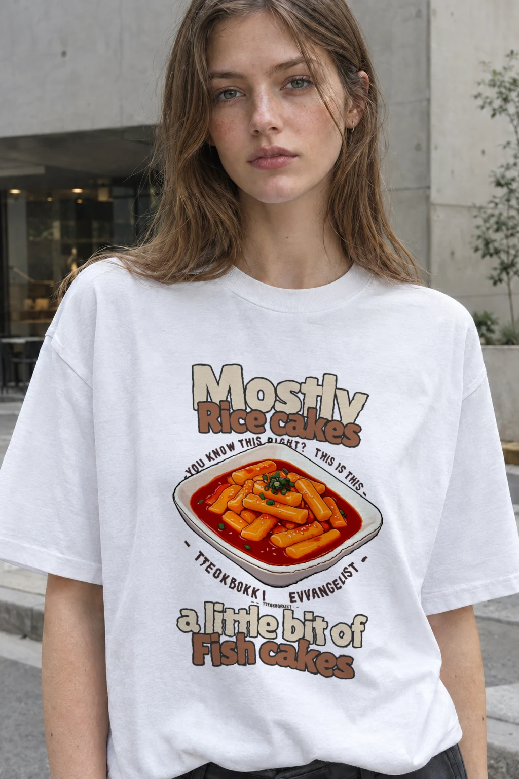 "Tteokbokki Evangelist" Heavyweight Unisex Crewneck T-shirt | Gildan 5000