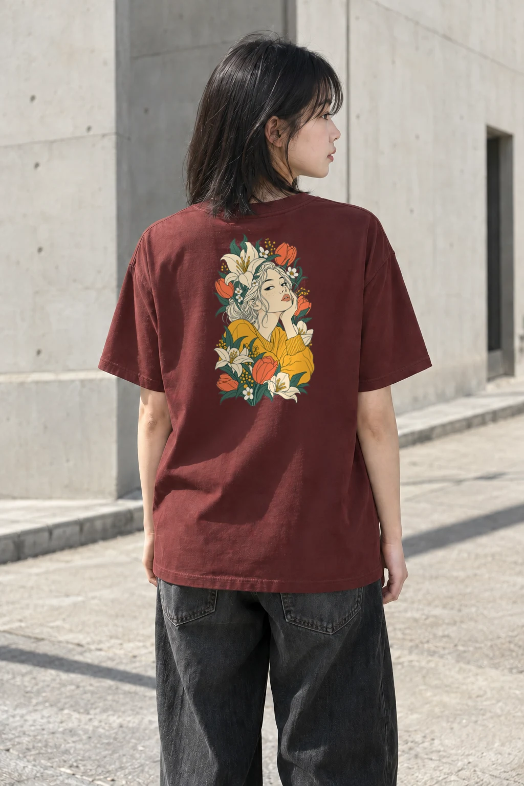 "Tulip Muse" Heavyweight Unisex Crewneck T-shirt | Gildan 5000