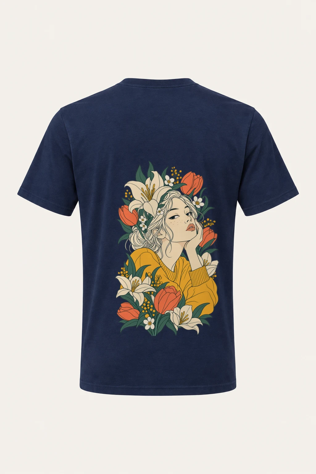 "Tulip Muse" Heavyweight Unisex Crewneck T-shirt | Gildan 5000