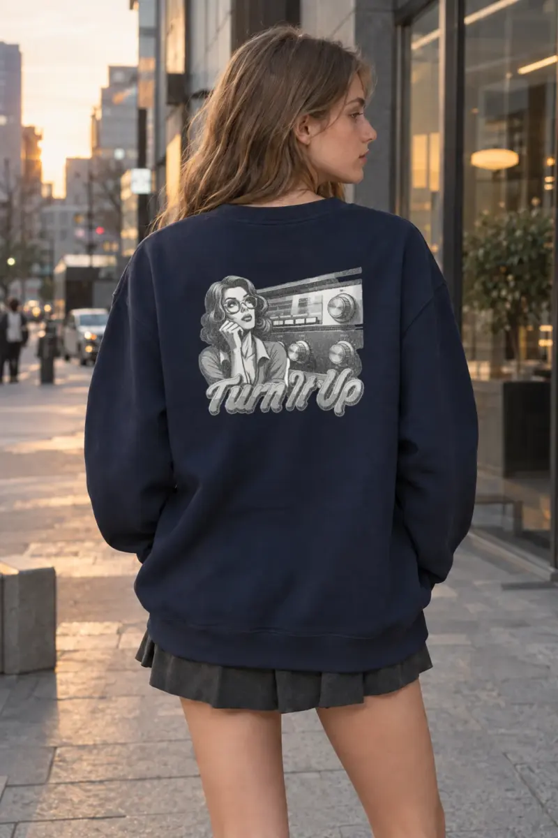 “Turn It Up” Heavy Blend Unisex Crewneck Sweatshirt | Gildan 18000
