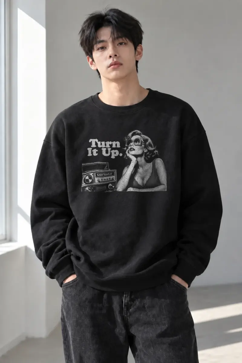 “Turn It Up” Heavy Blend Unisex Crewneck Sweatshirt | Gildan 18000