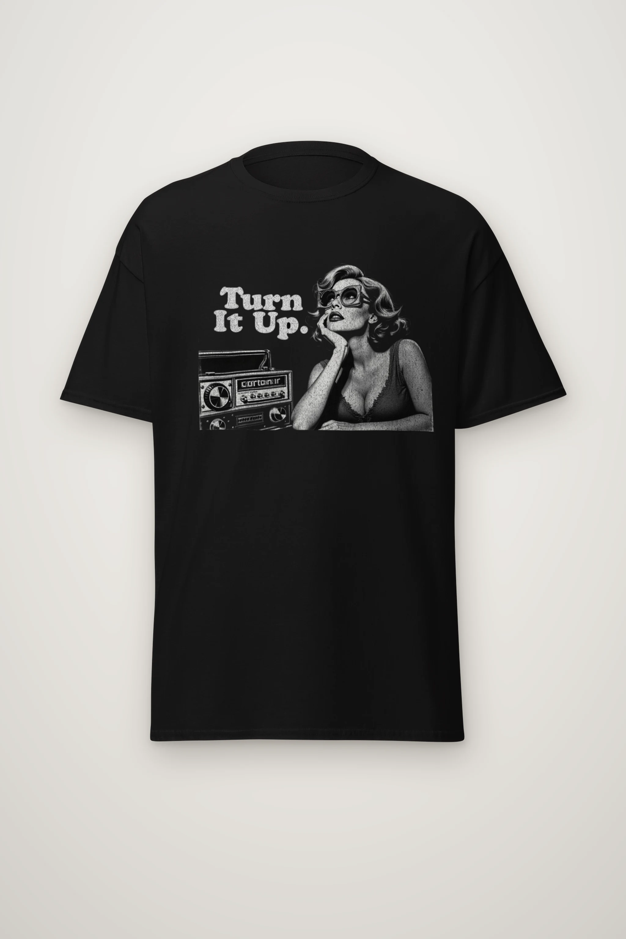 "Turn It Up" Heavyweight Unisex Crewneck T-shirt