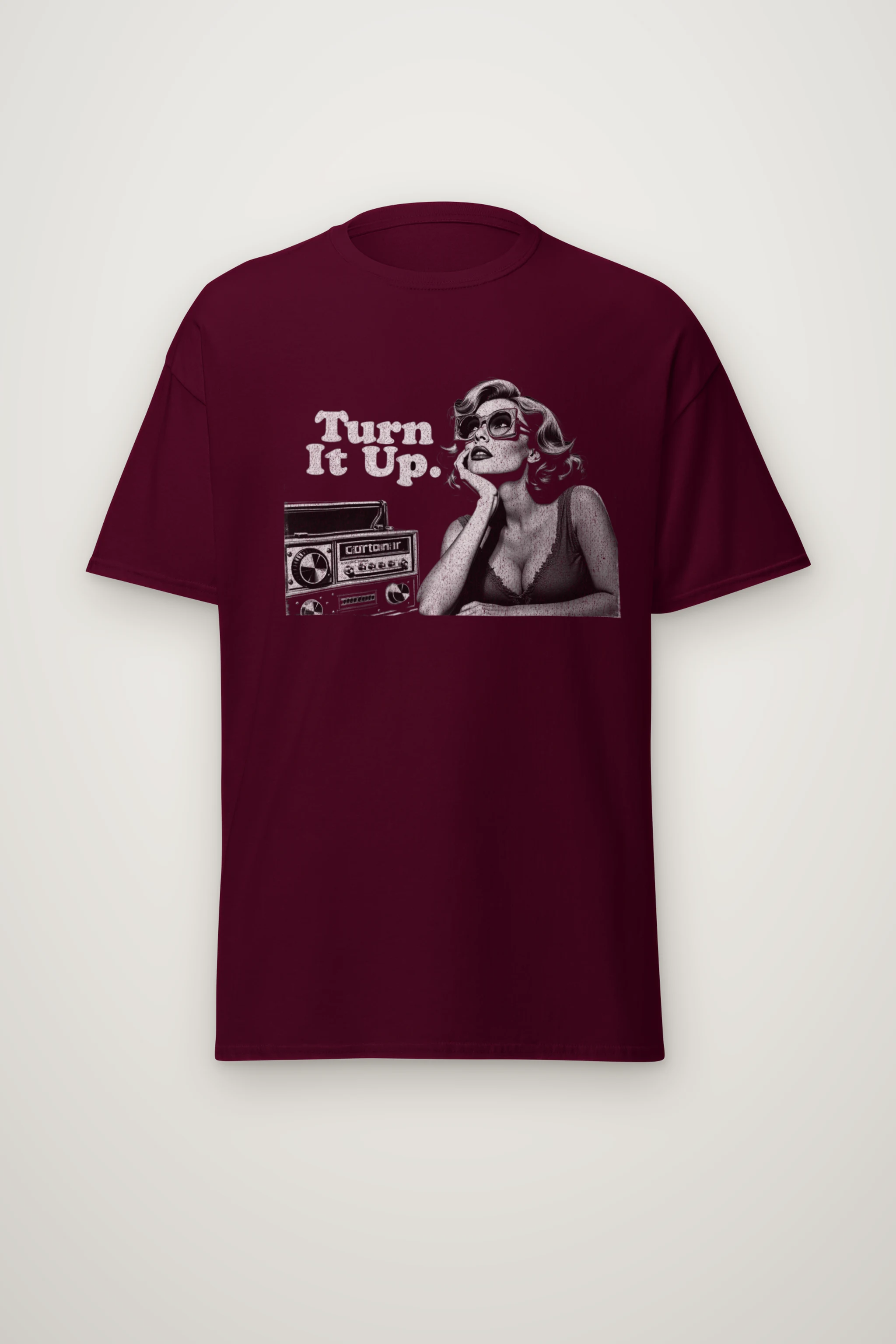 "Turn It Up" Heavyweight Unisex Crewneck T-shirt