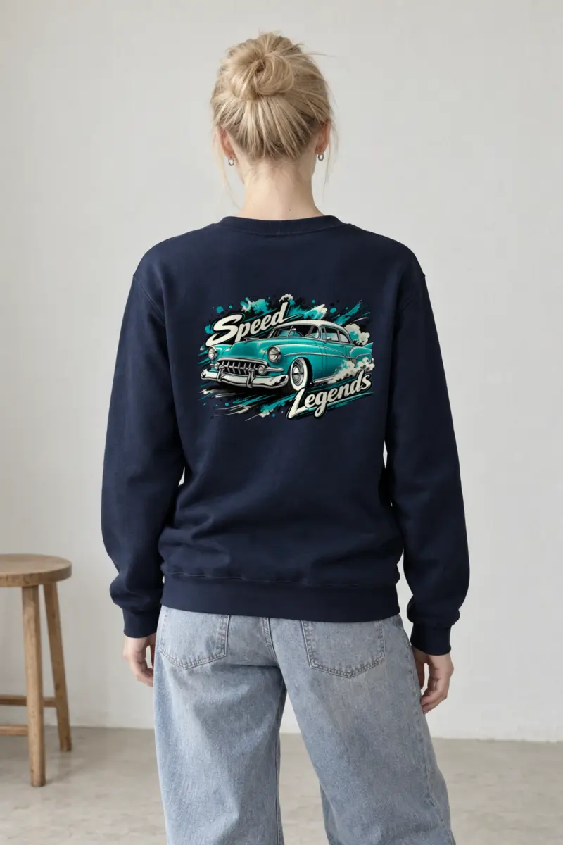 "Turquoise Roadster" Heavy Blend Unisex Crewneck Sweatshirt