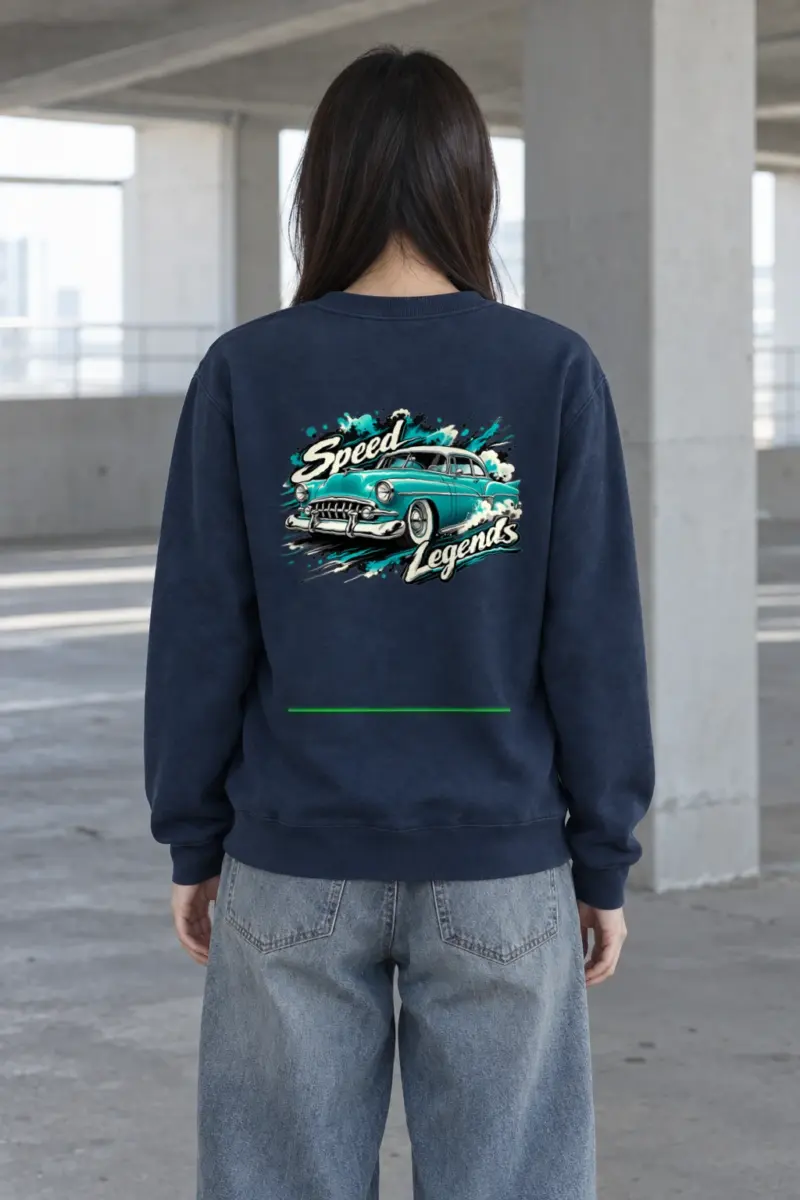 "Turquoise Roadster" Heavy Blend Unisex Crewneck Sweatshirt | Gildan 18000