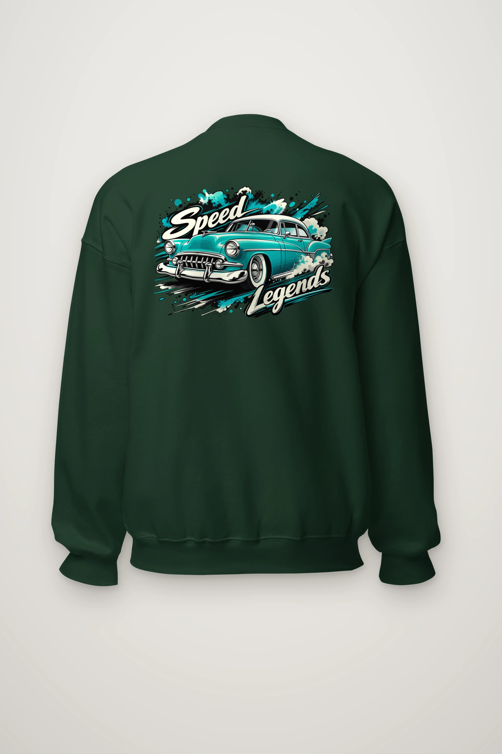 "Turquoise Roadster" Heavy Blend Unisex Crewneck Sweatshirt
