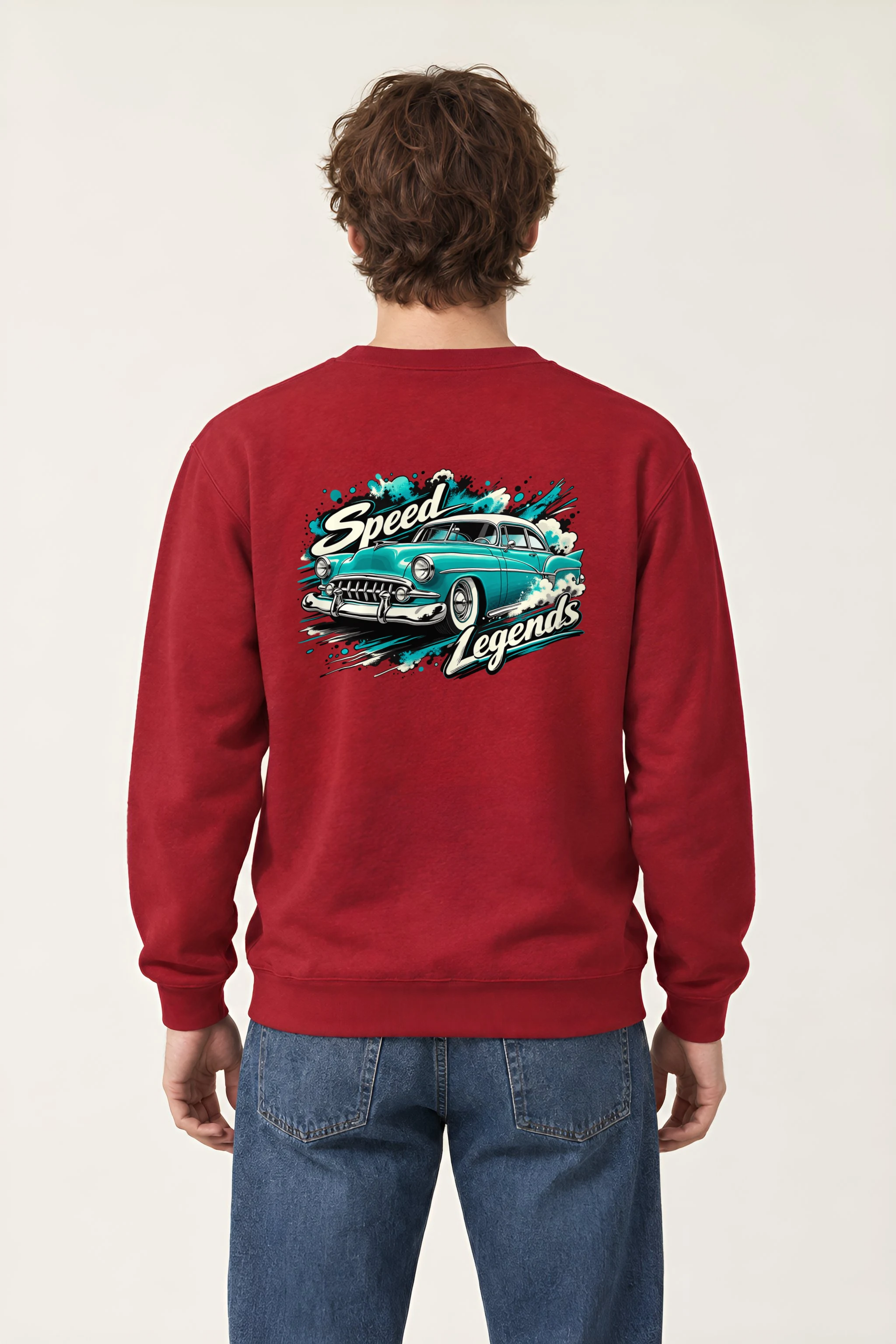 "Turquoise Roadster" 1 Crewneck Sweatshirt