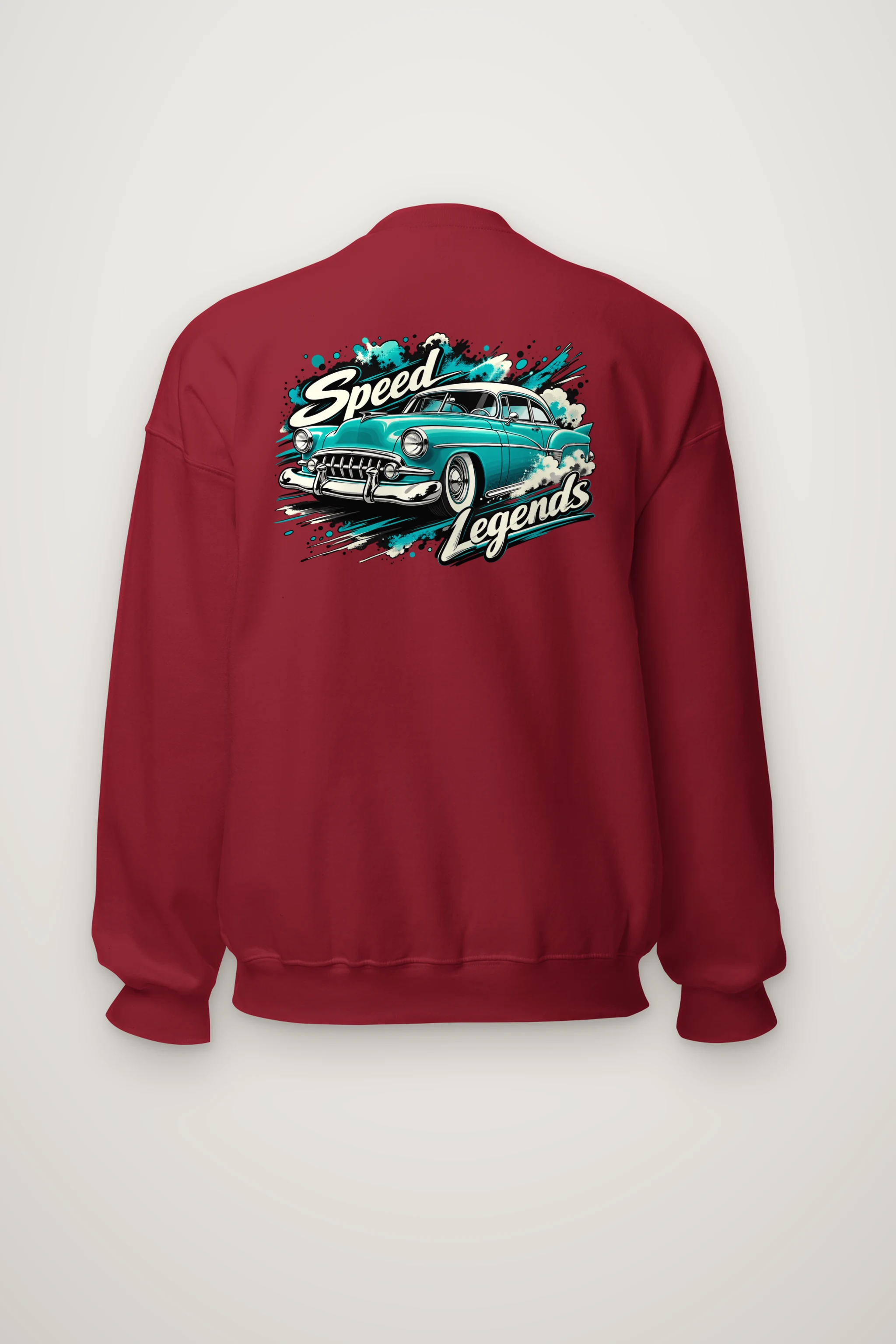 "Turquoise Roadster" Heavy Blend Unisex Crewneck Sweatshirt
