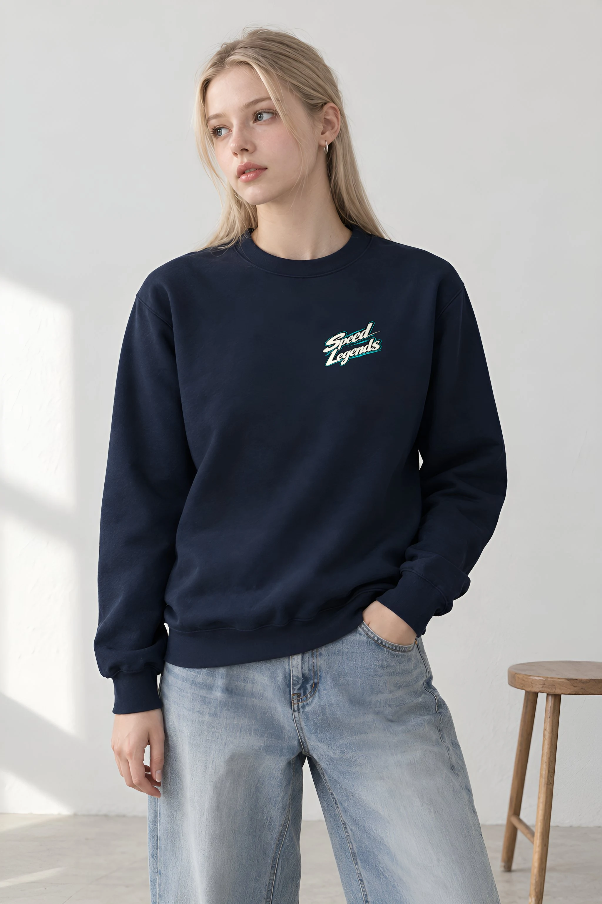 "Turquoise Roadster" Heavy Blend Unisex Crewneck Sweatshirt