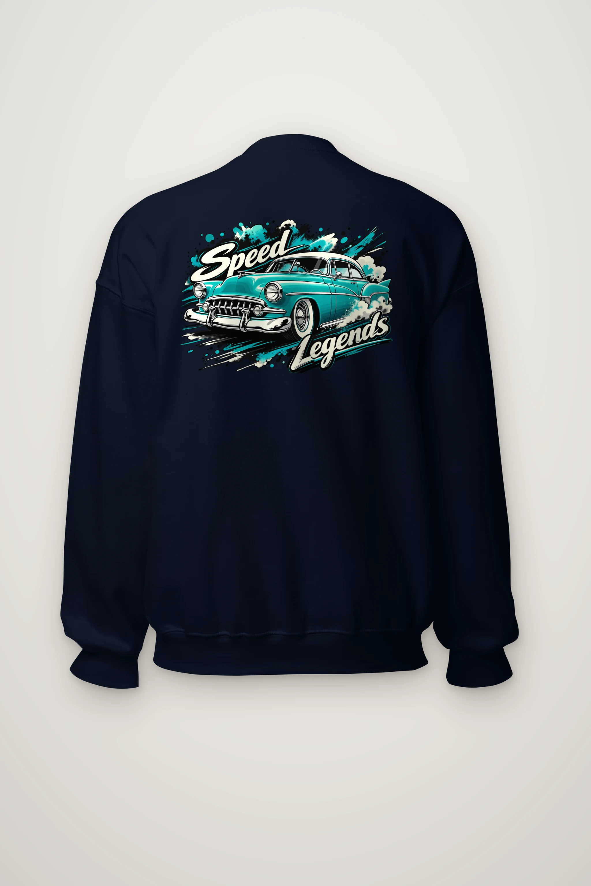 "Turquoise Roadster" Heavy Blend Unisex Crewneck Sweatshirt