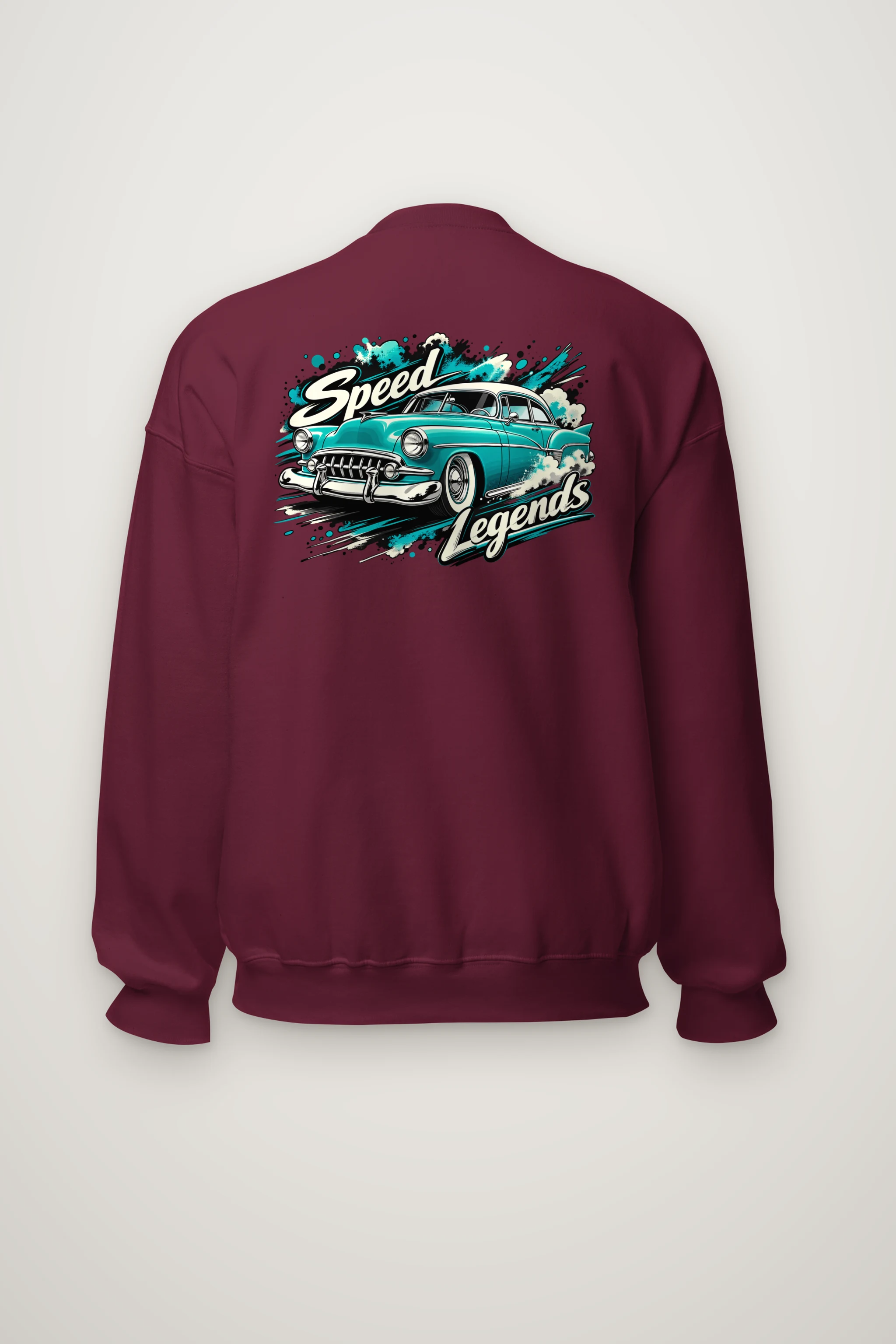 "Turquoise Roadster" Heavy Blend Unisex Crewneck Sweatshirt