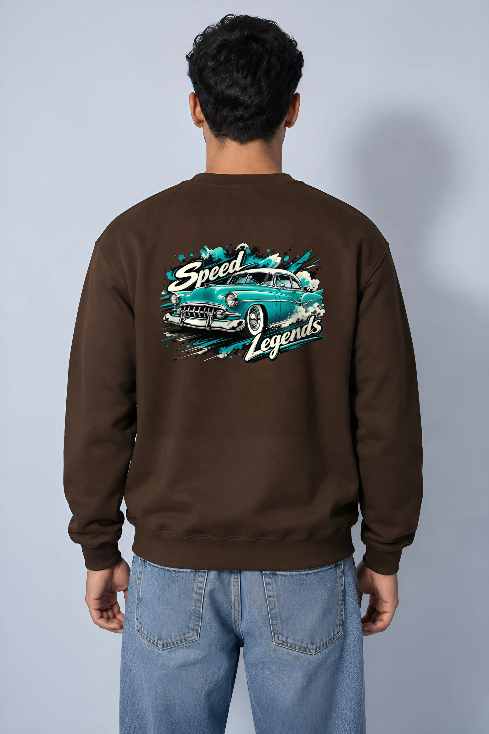 "Turquoise Roadster" 1 Crewneck Sweatshirt