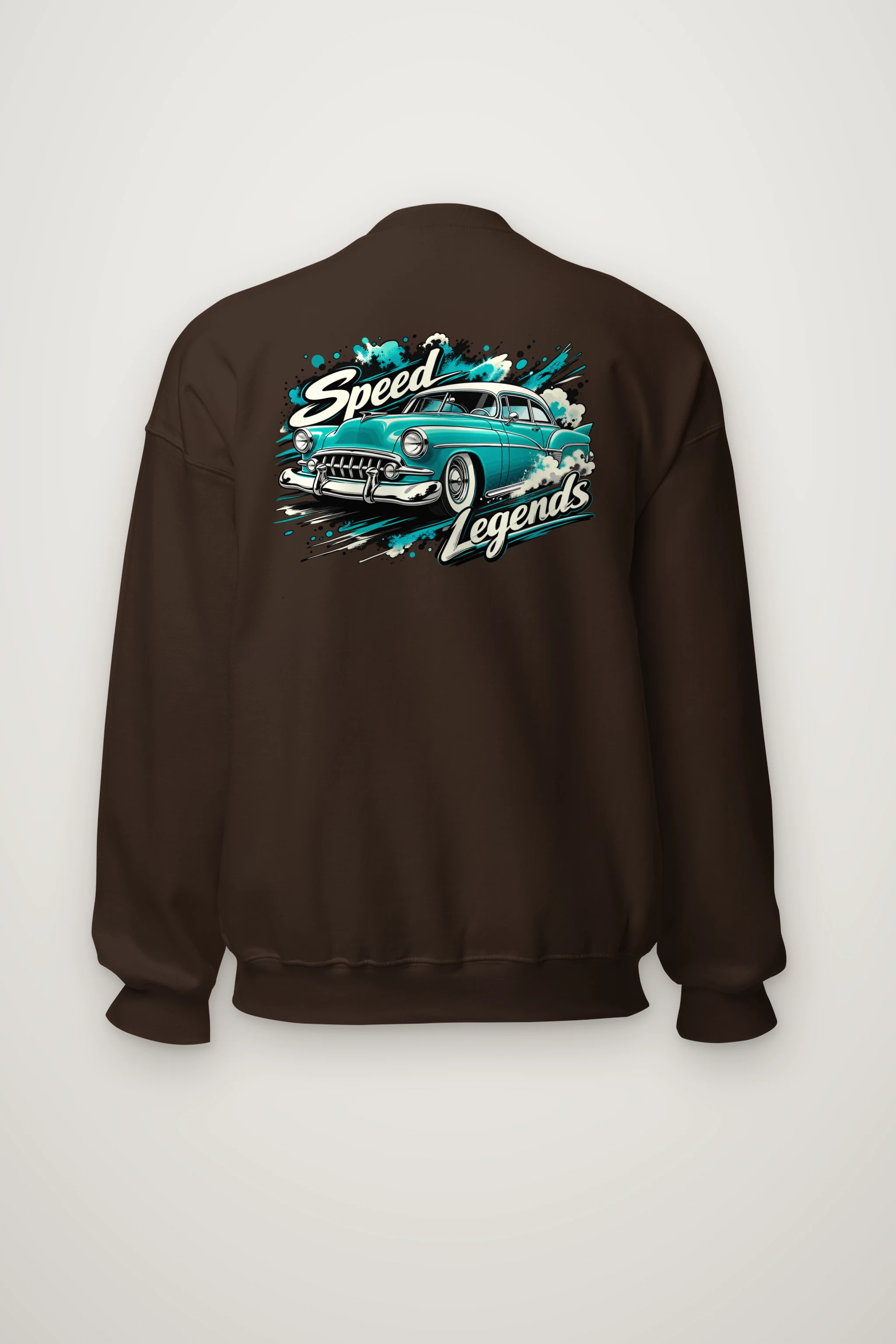 "Turquoise Roadster" Heavy Blend Unisex Crewneck Sweatshirt