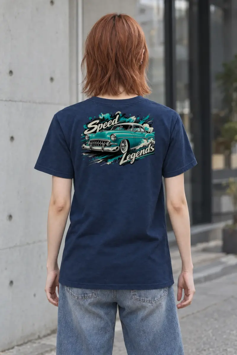"Turquoise Roadster Rush" Heavyweight Unisex Crewneck T-shirt
