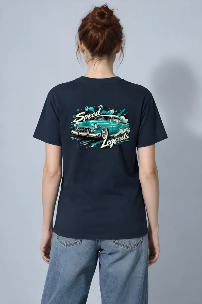 "Turquoise Roadster Rush" Heavyweight Unisex Crewneck T-shirt