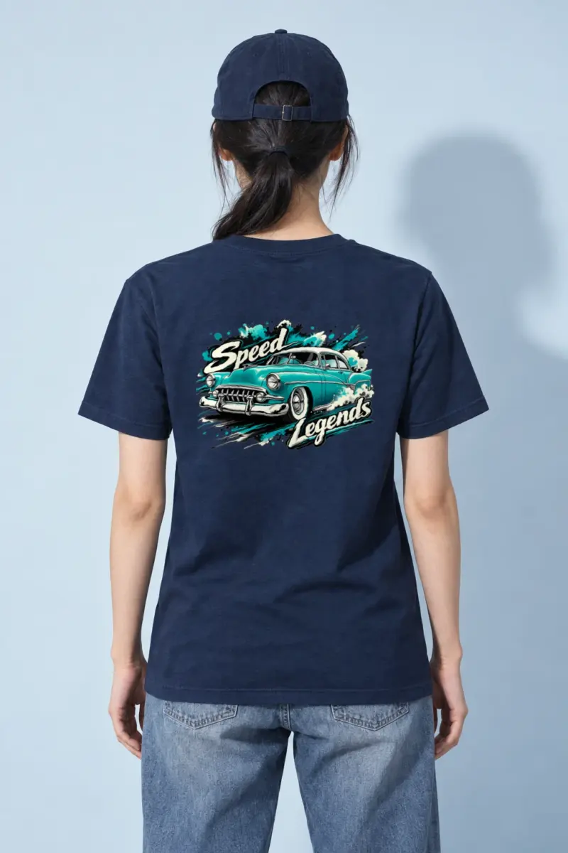 "Turquoise Roadster Rush" Heavyweight Unisex Crewneck T-shirt