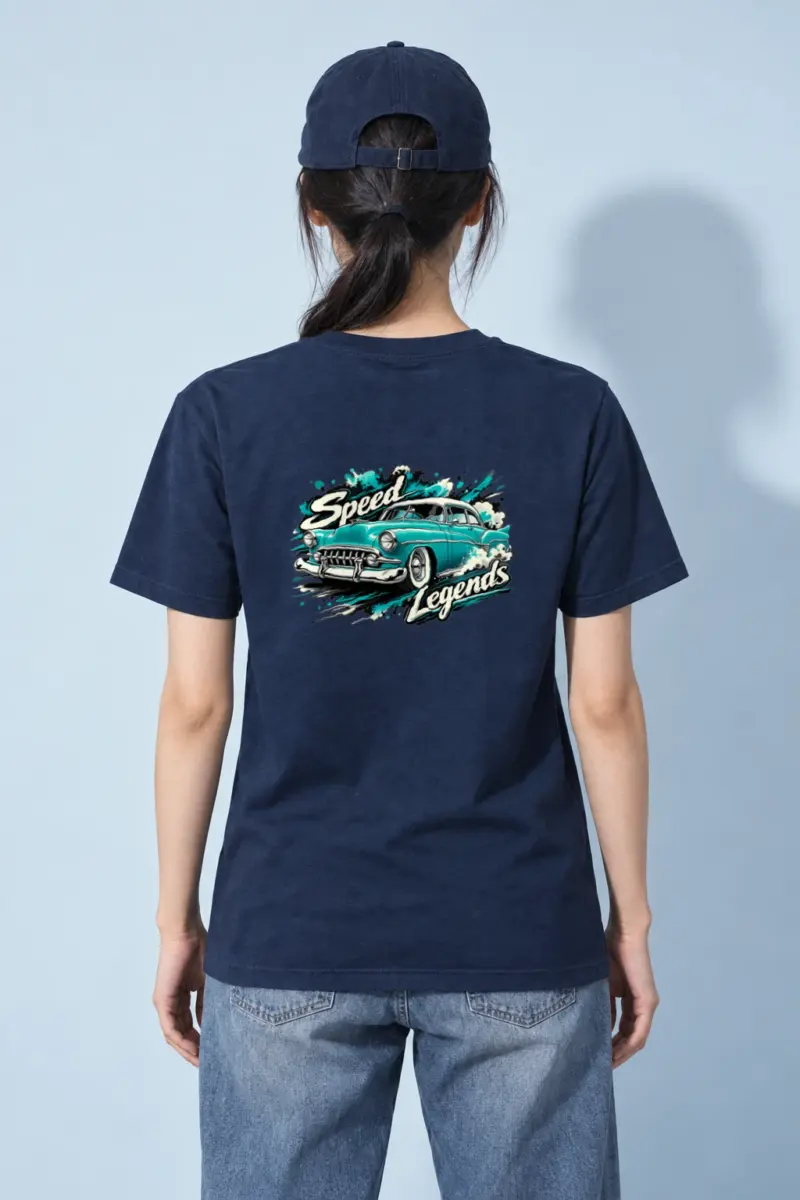 "Turquoise Roadster Rush" Heavyweight Unisex Crewneck T-shirt