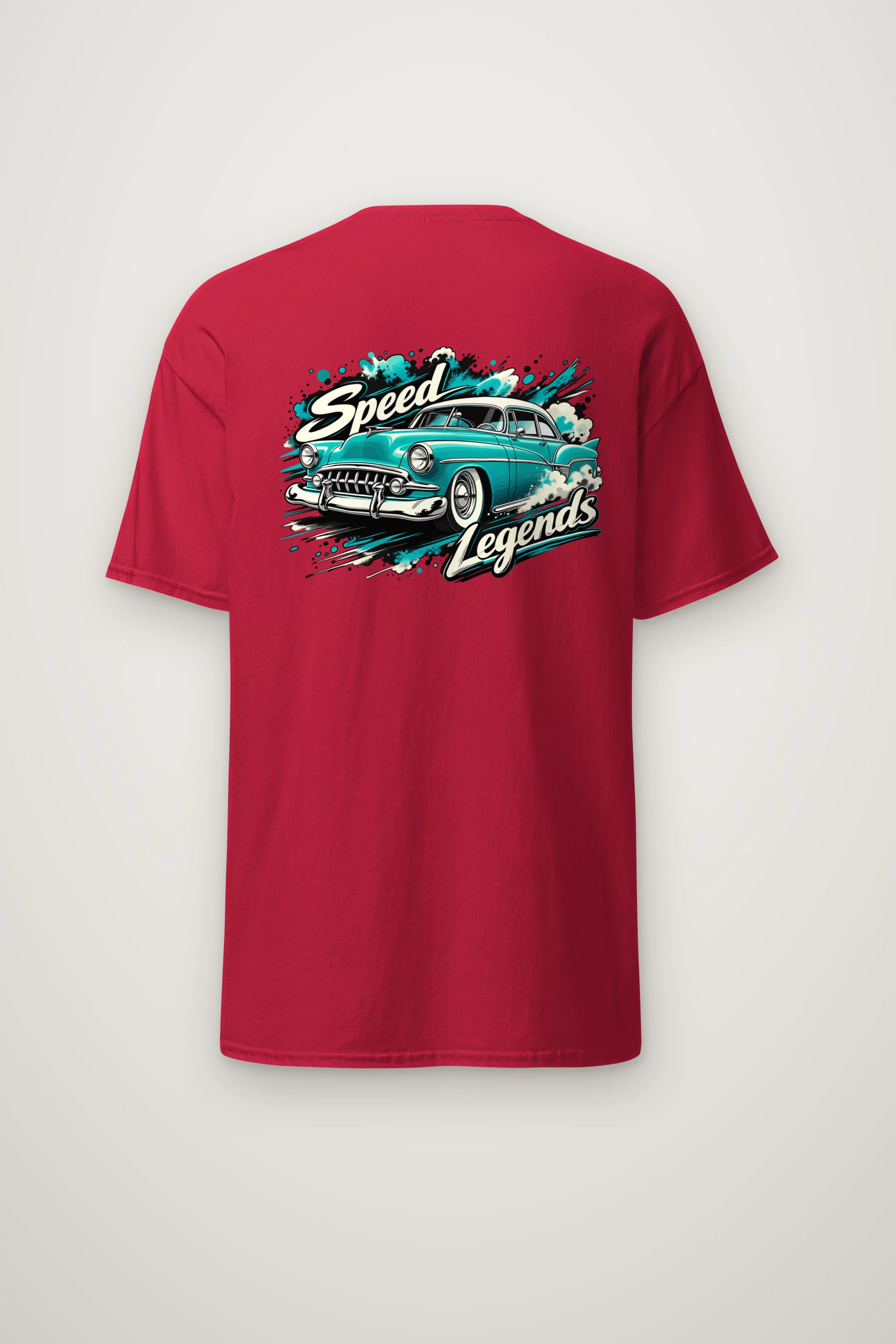 "Turquoise Roadster Rush" Heavyweight Unisex Crewneck T-shirt