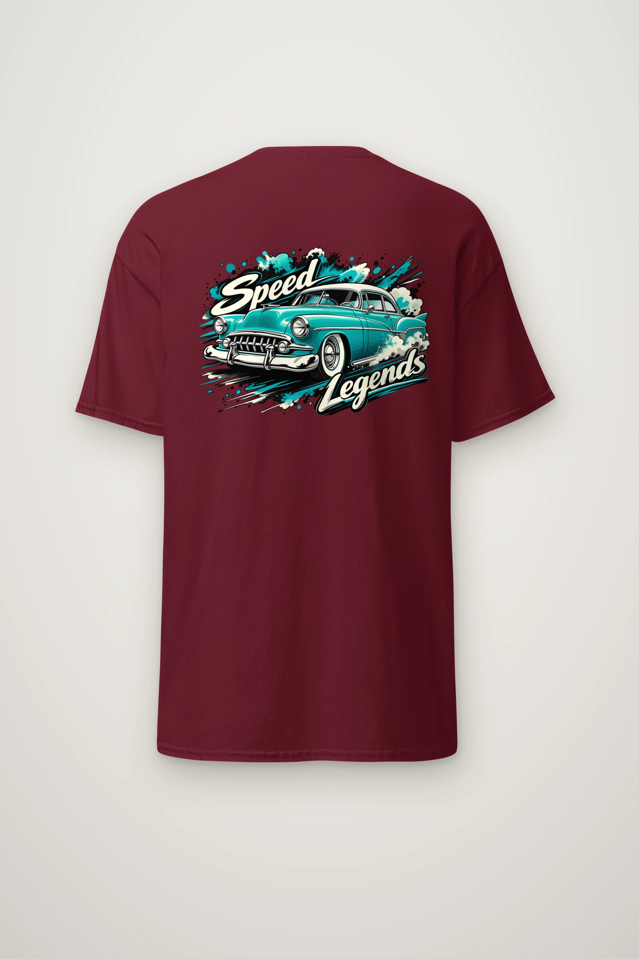 "Turquoise Roadster Rush" Heavyweight Unisex Crewneck T-shirt