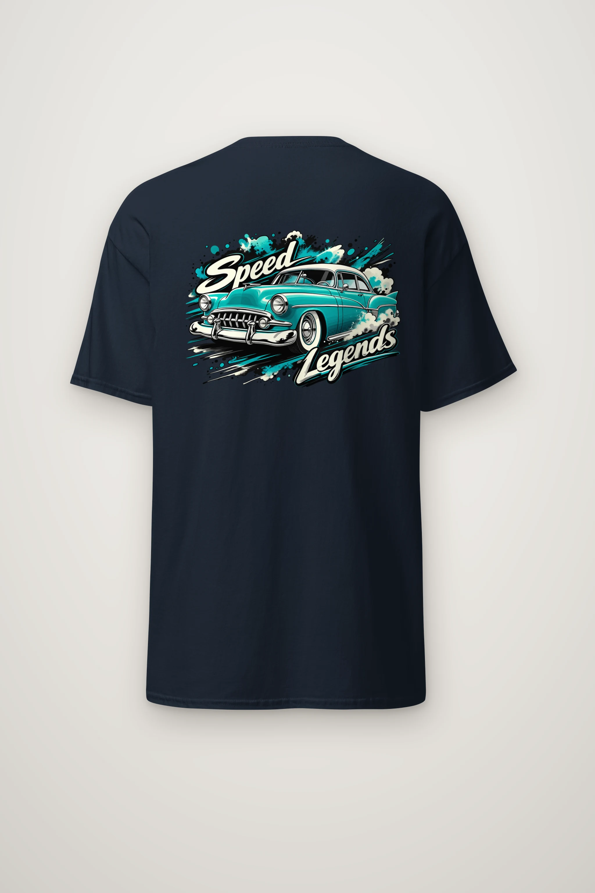 "Turquoise Roadster Rush" Heavyweight Unisex Crewneck T-shirt