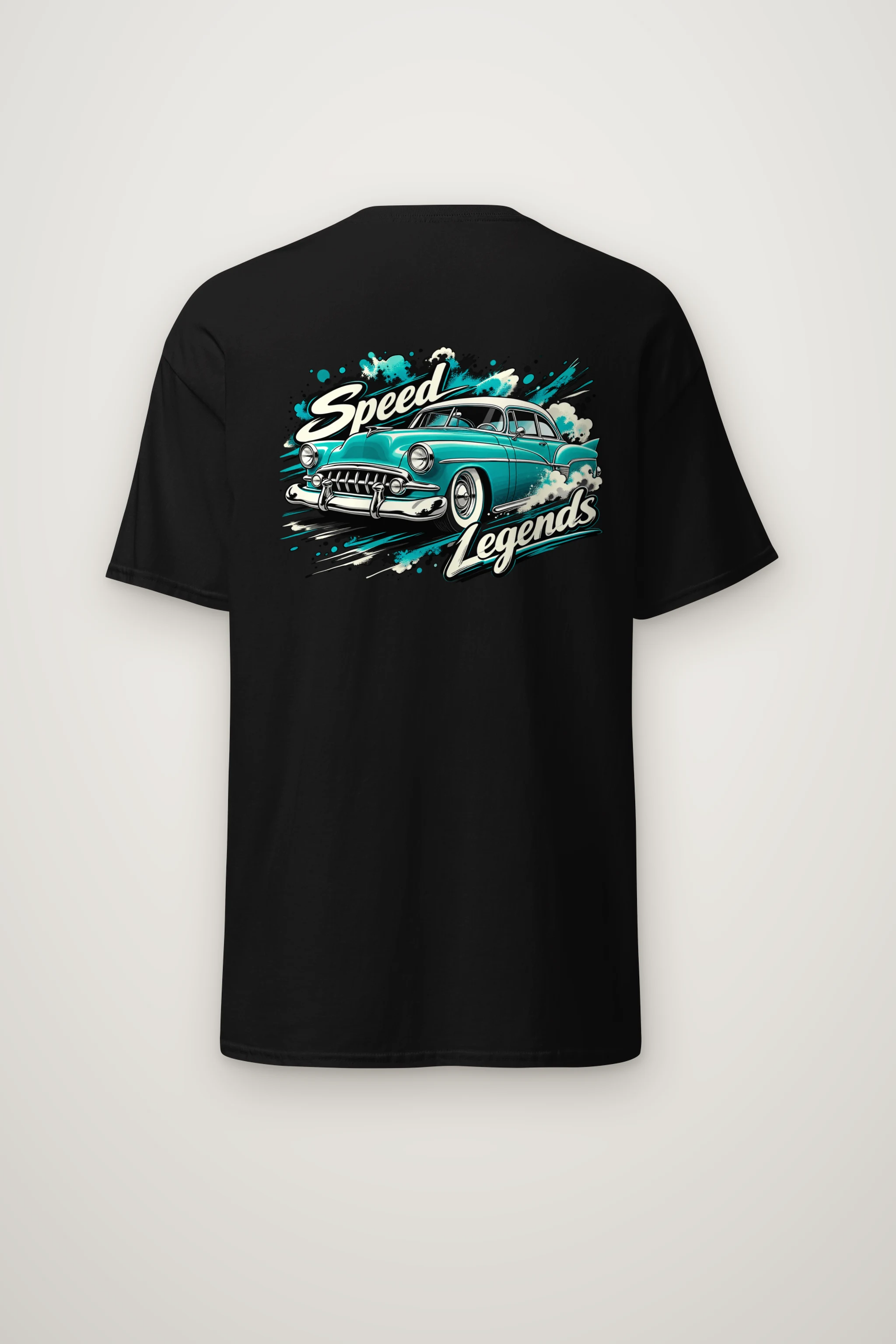 "Turquoise Roadster Rush" Heavyweight Unisex Crewneck T-shirt