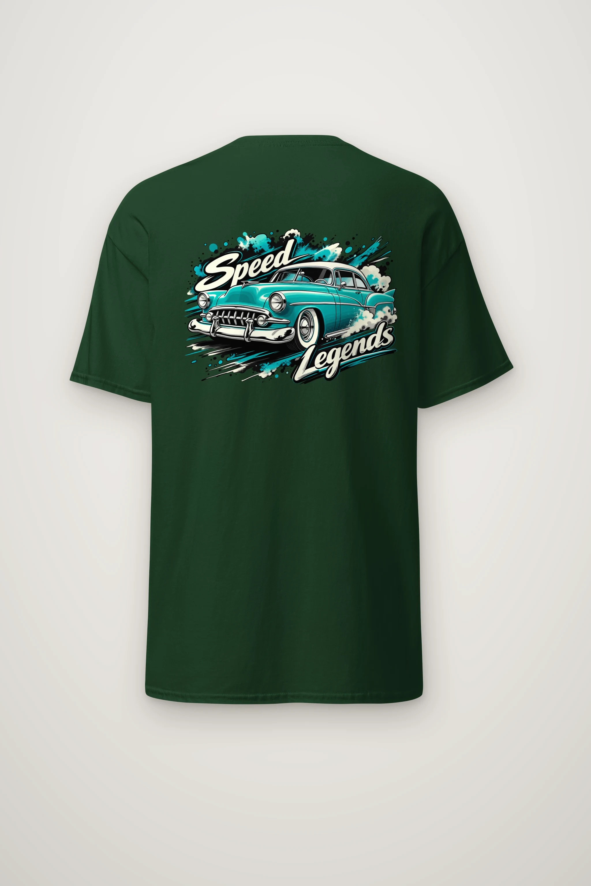"Turquoise Roadster Rush" Heavyweight Unisex Crewneck T-shirt
